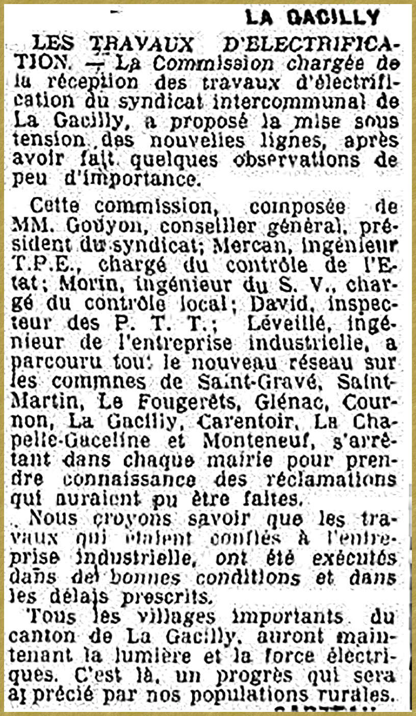 Réunion pour les travaux d'électrification  - Histoire de Glénac