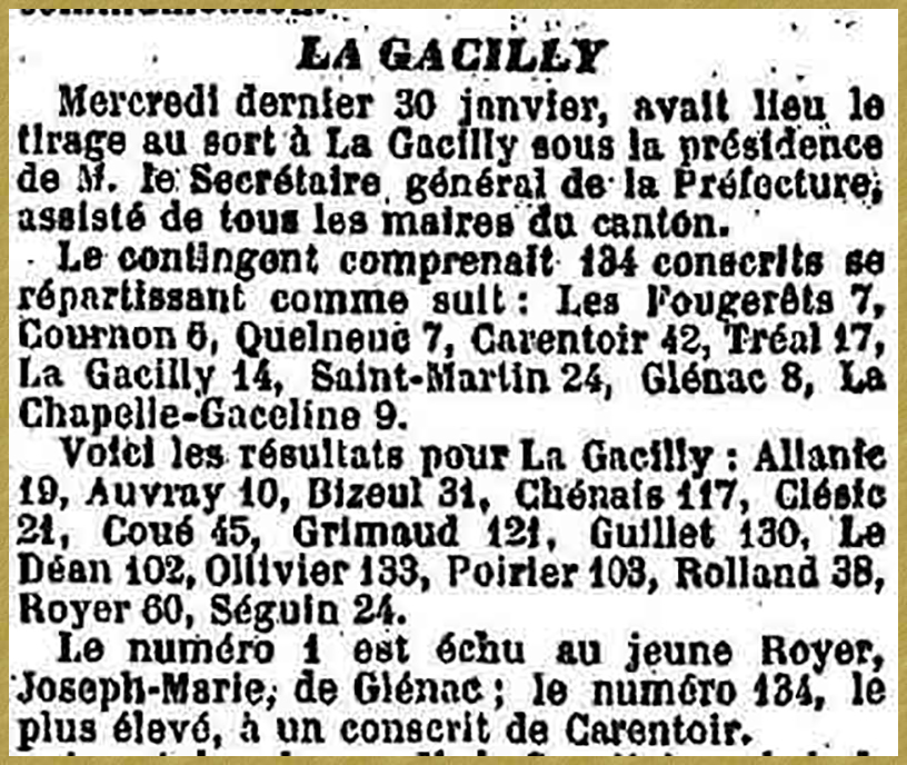 Tirage au sort pour les conscrit 