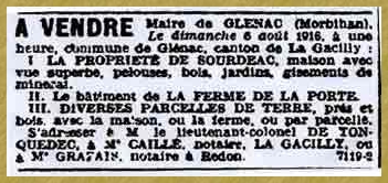 Vente Château du Haut Sourdéac -